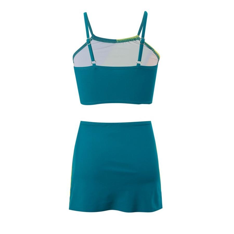 Teen girl's  color-block non-padded three-piece swimsuit