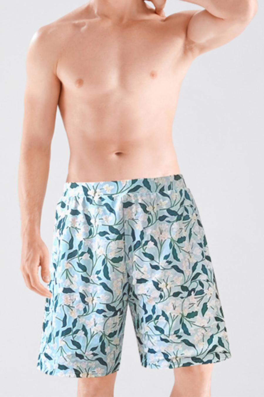 Men's print with lined beach shorts