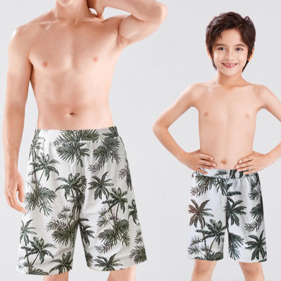 Boy's floral printing with lined beach shorts