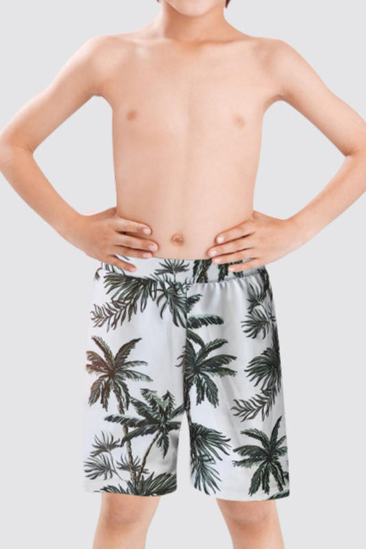 Boy's floral printing with lined beach shorts