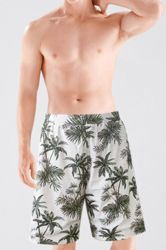 Men's print with lined beach shorts
