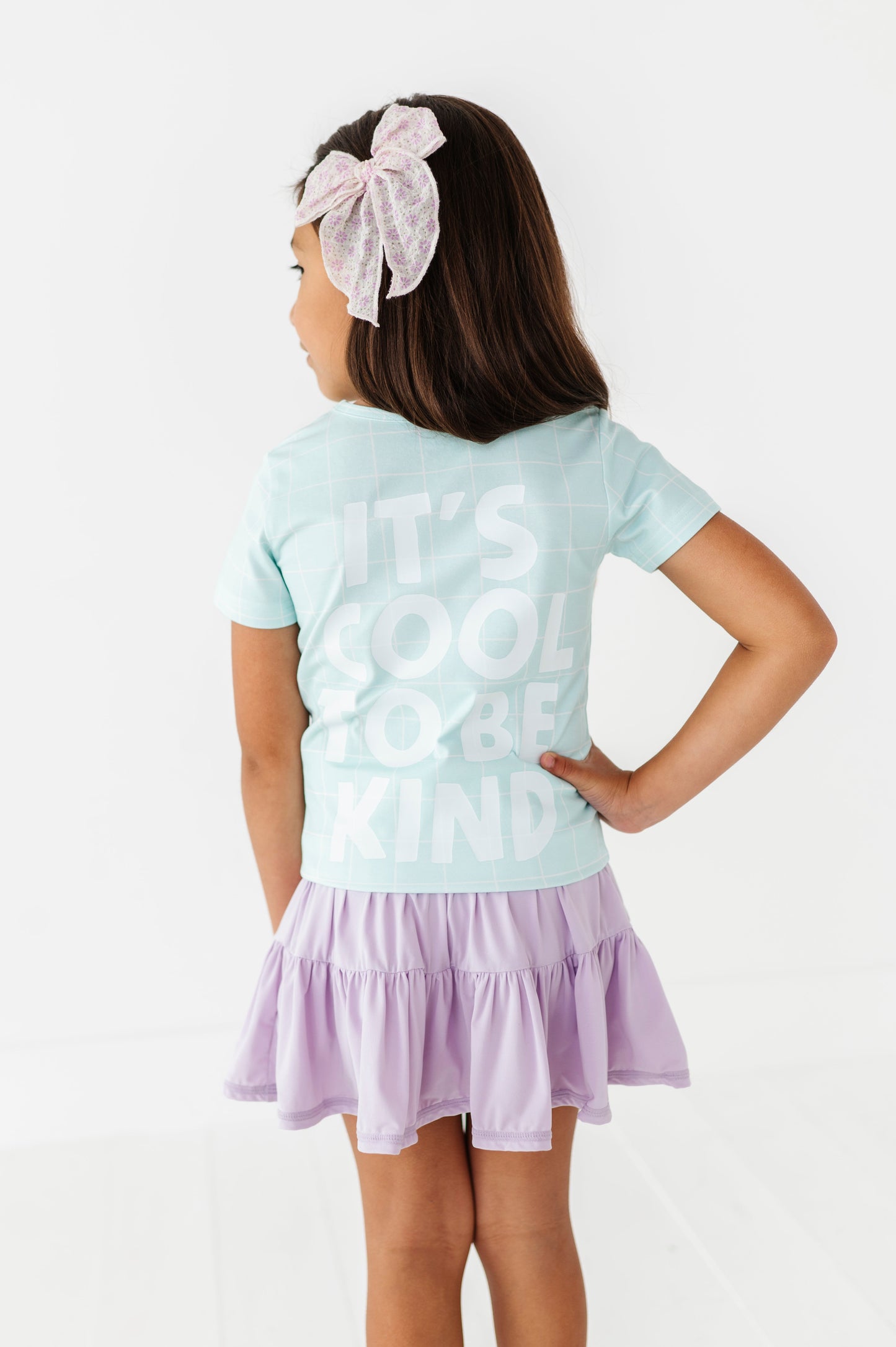 Purple Pocket Backpack Gridded Mint Tee (2T + 12yr ONLY left)