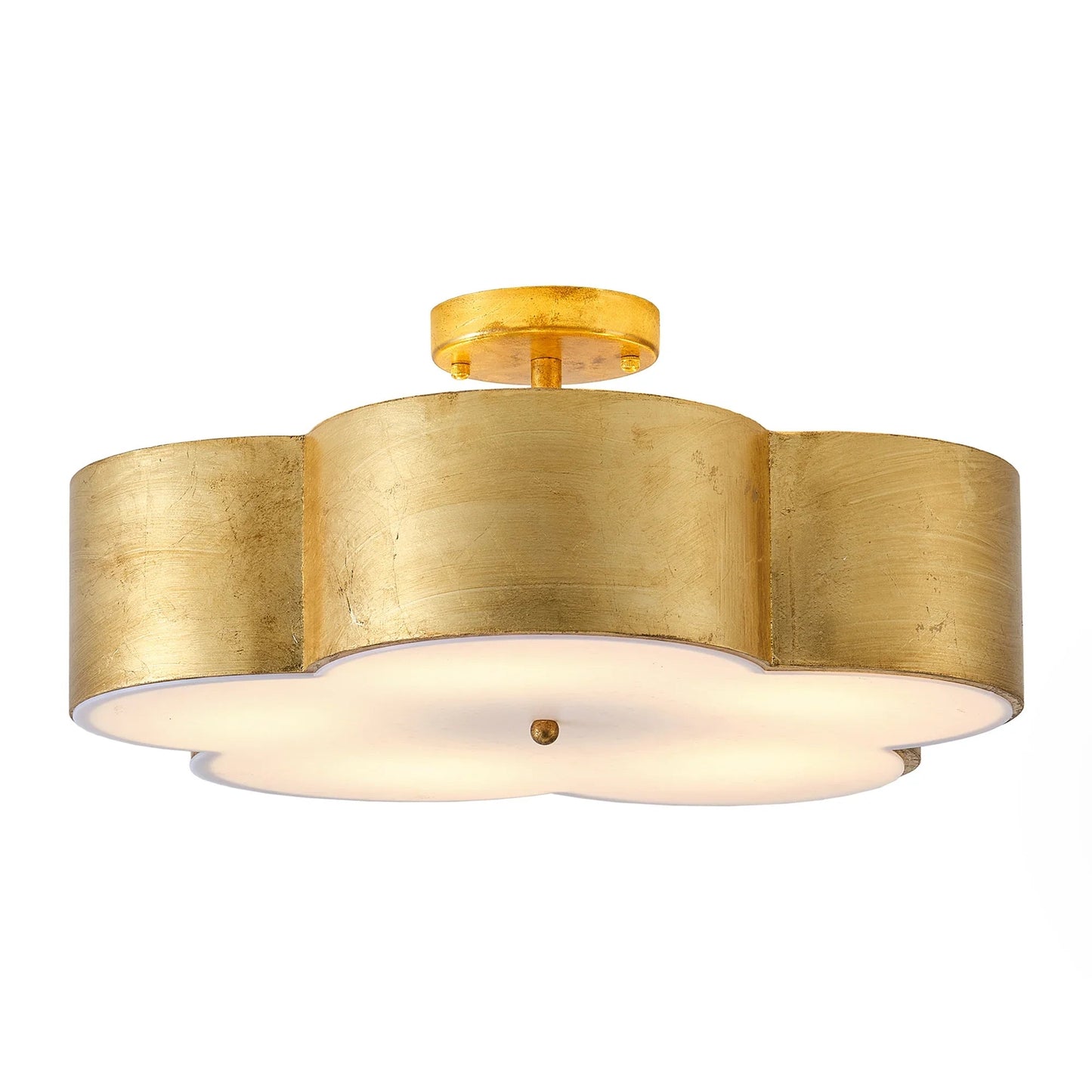 20 Inch Joyce 5-Light Vintage Golden Semi-Flush Mount Ceiling Light