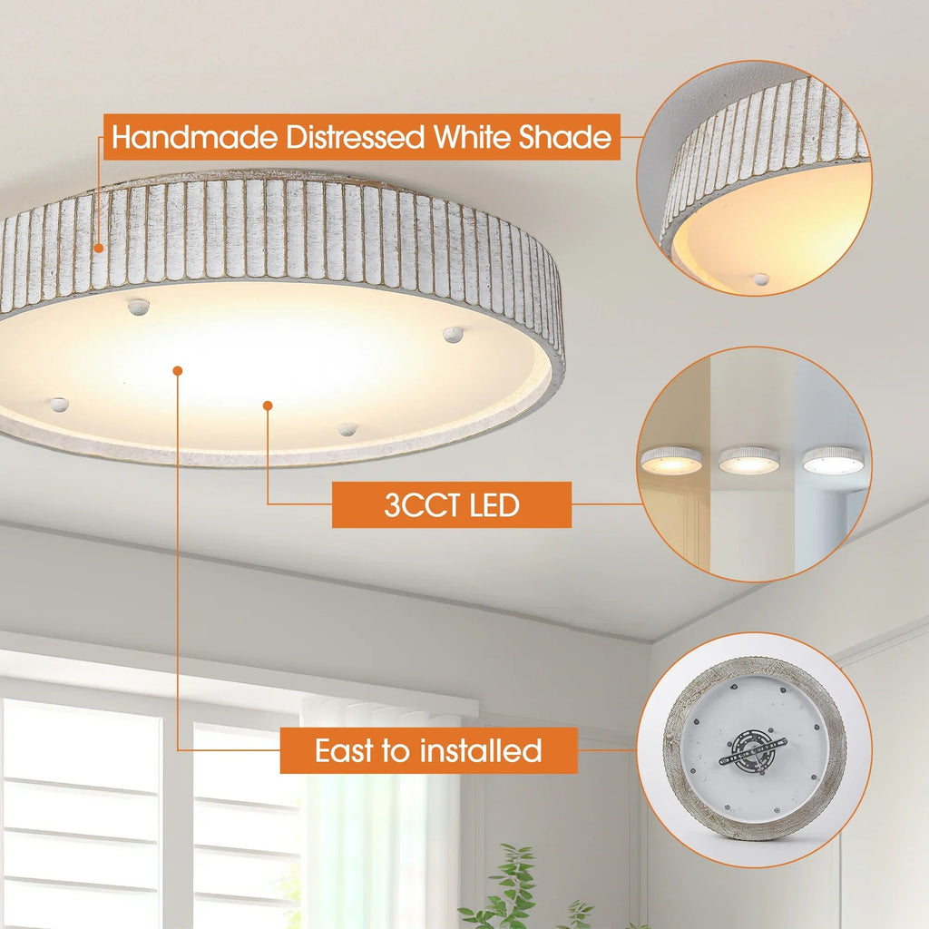 18 Inch White Modern Flush Mount LED Light