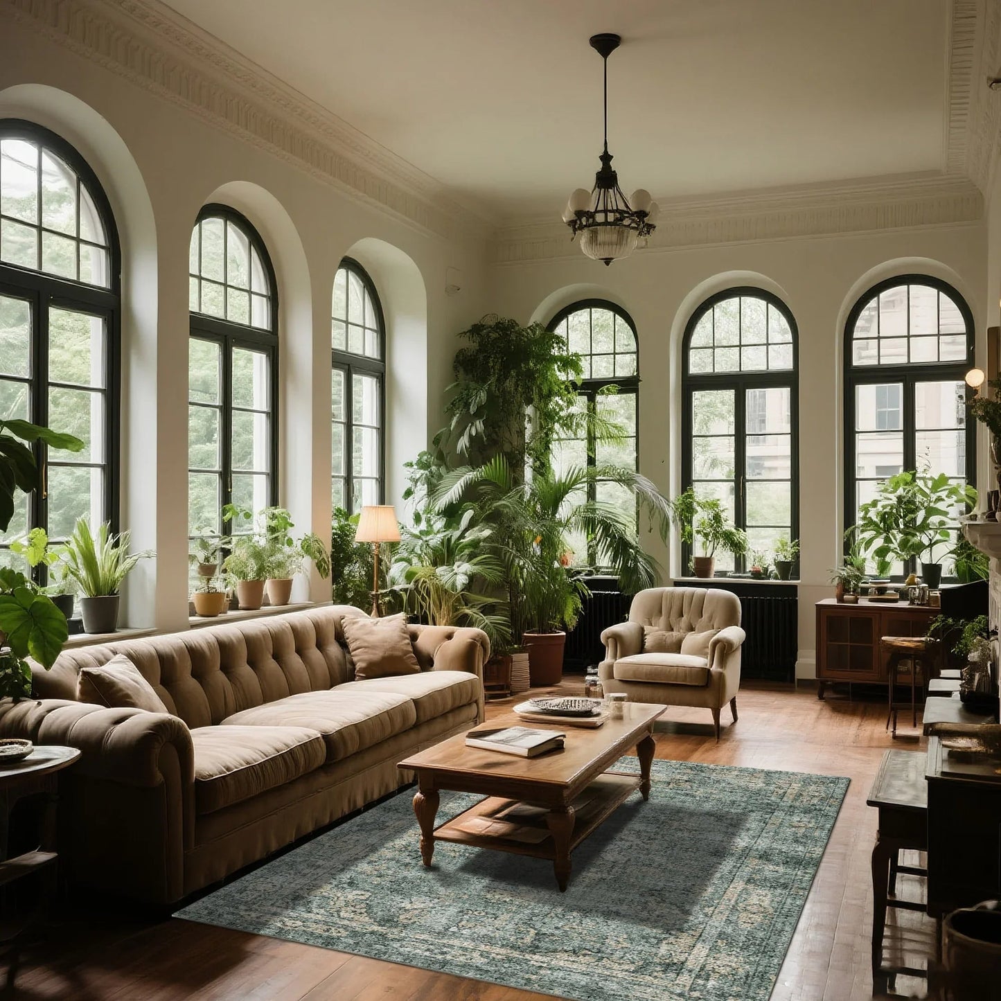 7ft x 5ft Vintage Indoor Non-Slip Washable Large  Area Rugs for Bedroom Living Room