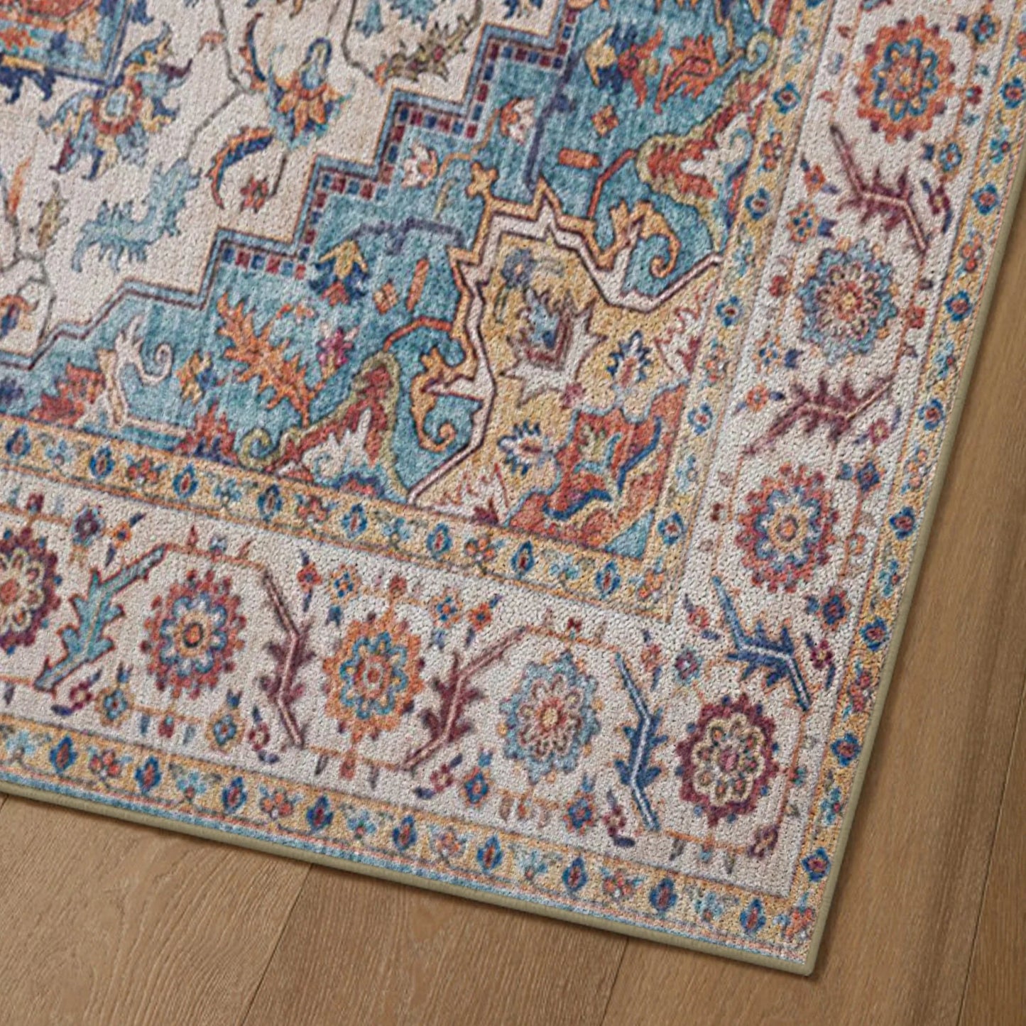 7ft x 5ft Vintage Indoor Non-Slip Washable Large  Area Rugs for Bedroom Living Room