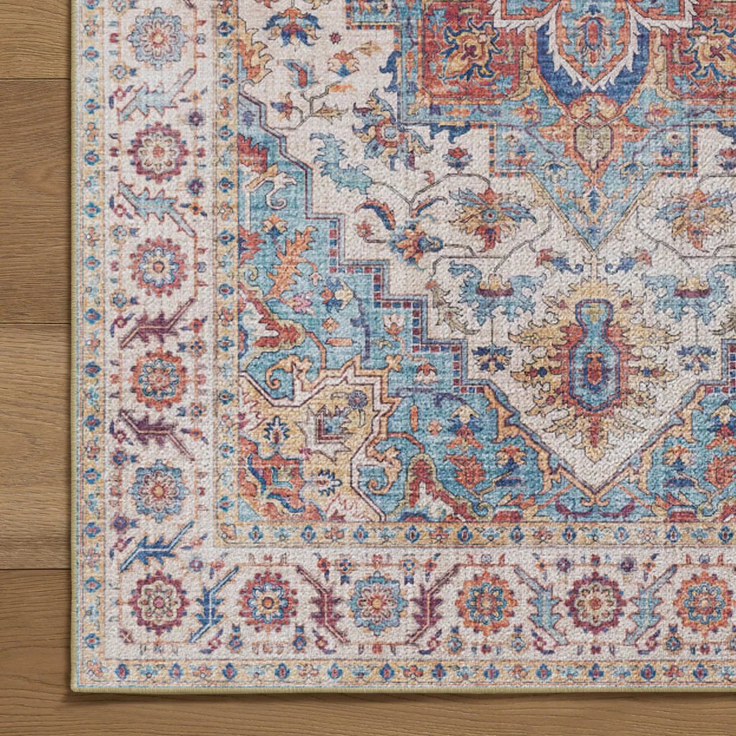 7ft x 5ft Vintage Indoor Non-Slip Washable Large  Area Rugs for Bedroom Living Room