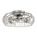 20 Inch Silver Flush Mount Ceiling Fan with Light APP and Remote Control