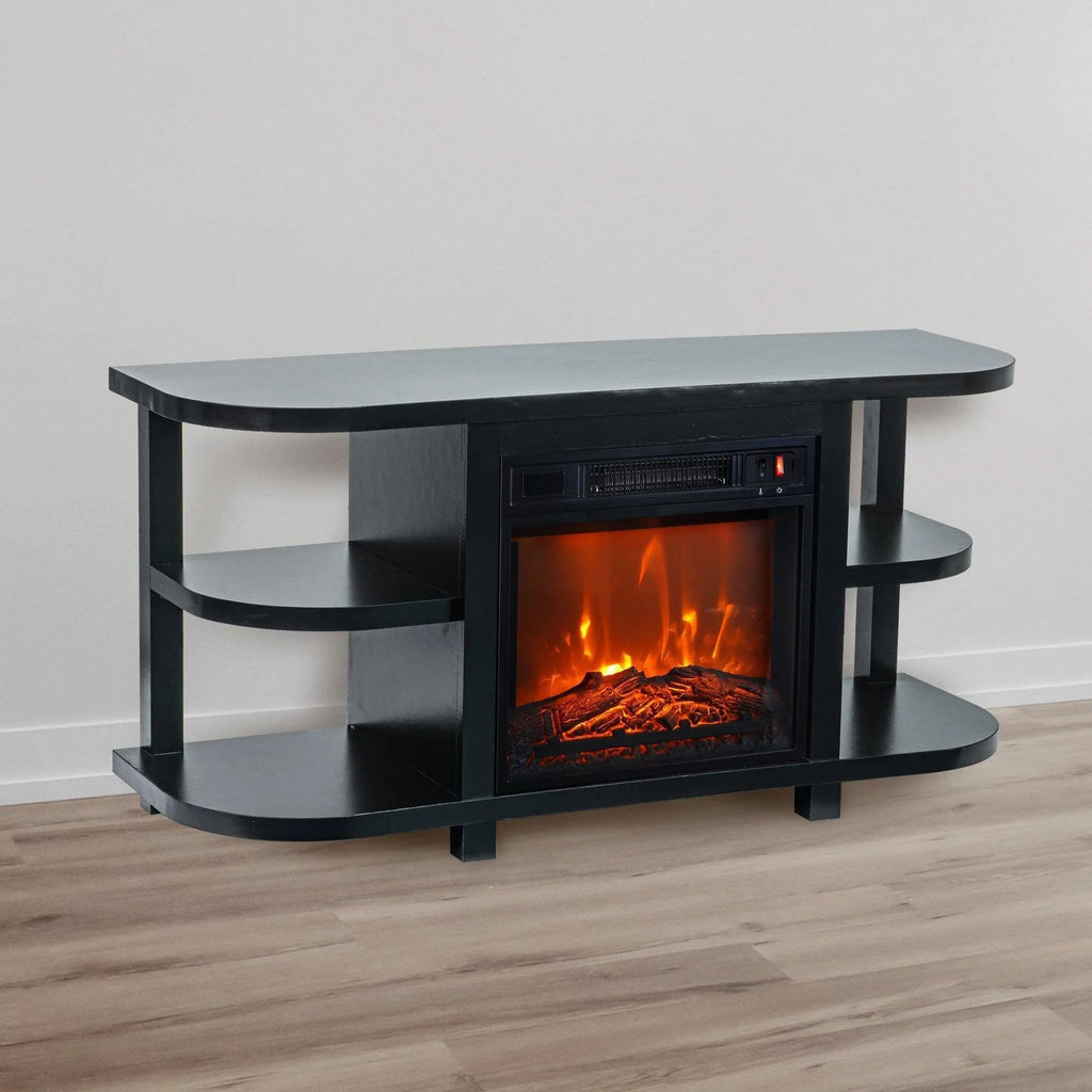 Decorative Modern 48" TV Stand with 18" Insert Electric Fireplace