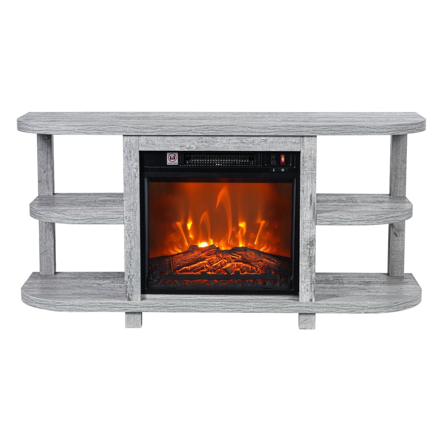 Decorative Modern 48" TV Stand with 18" Insert Electric Fireplace
