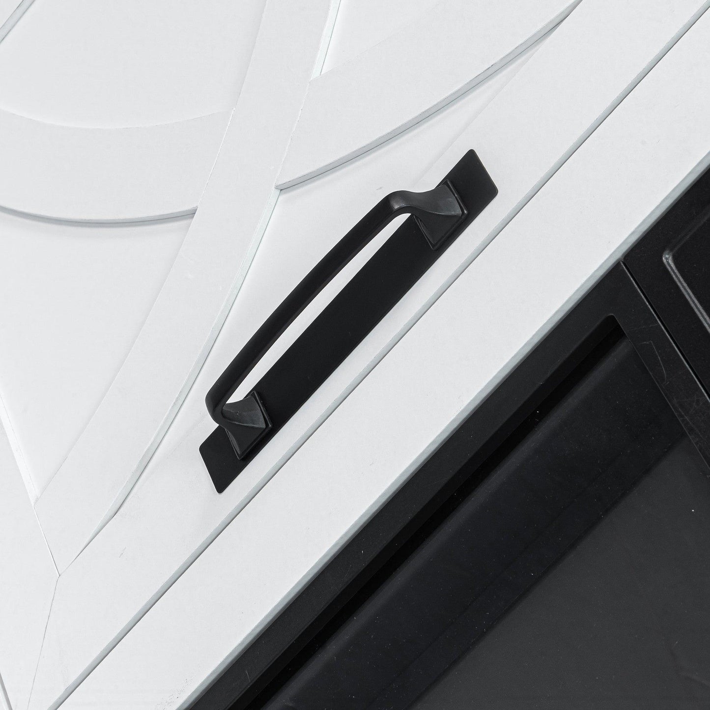 Modern White Electric Fireplace TV Stand For 58 Inch TV Storage Cabinet For Living Room