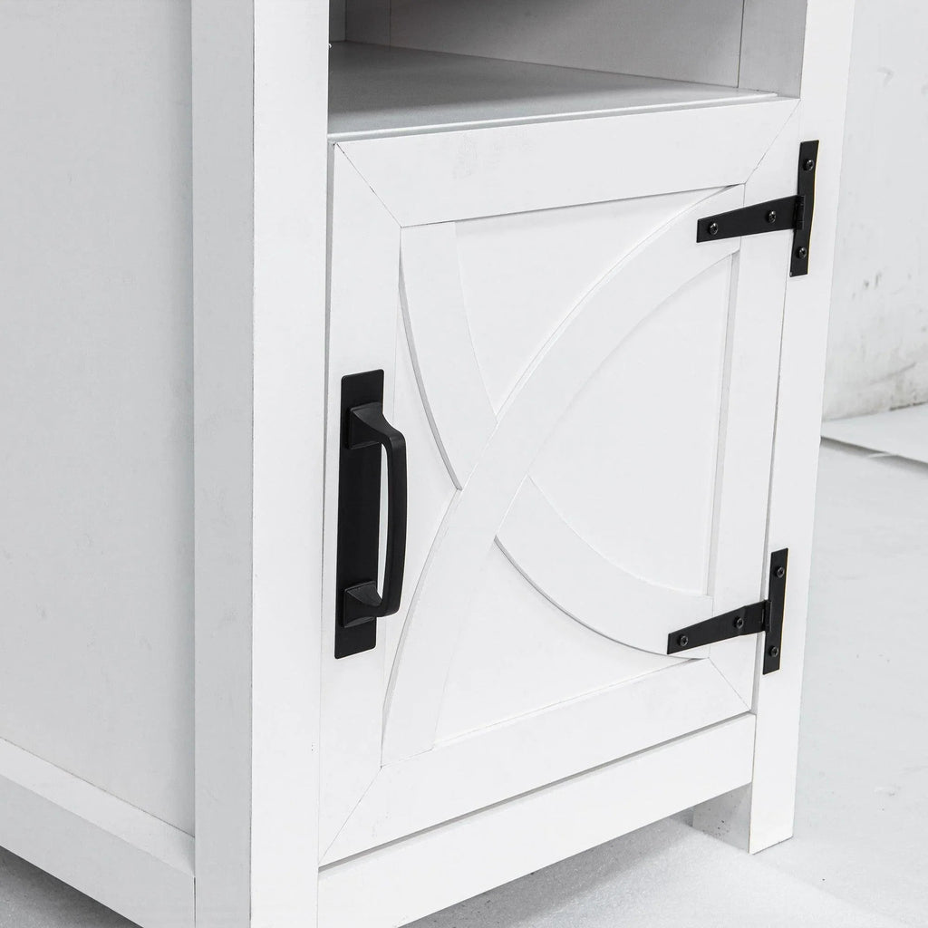 18" Solid Wood Farmhouse Nightstand for Bedroom in Brown or Grey or White