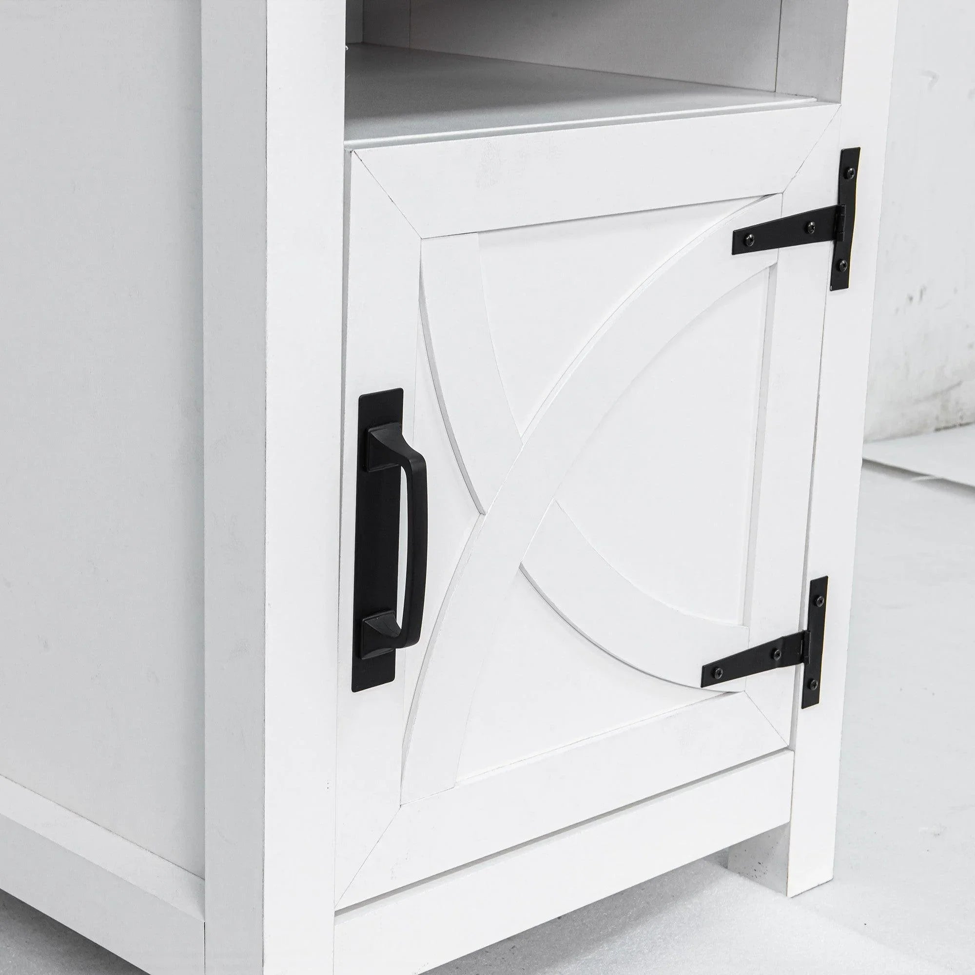 18" Solid Wood Farmhouse Nightstand for Bedroom in Brown or Grey or White