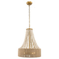 4-Light Golden Bohemian Dry Rated Chandelier