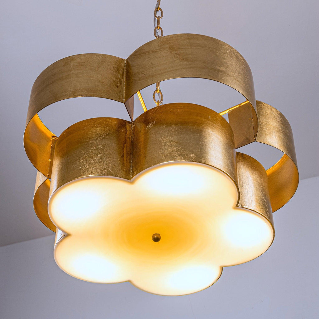 Golden 5-Light Iron Dry Rated Island Pendant Lighting