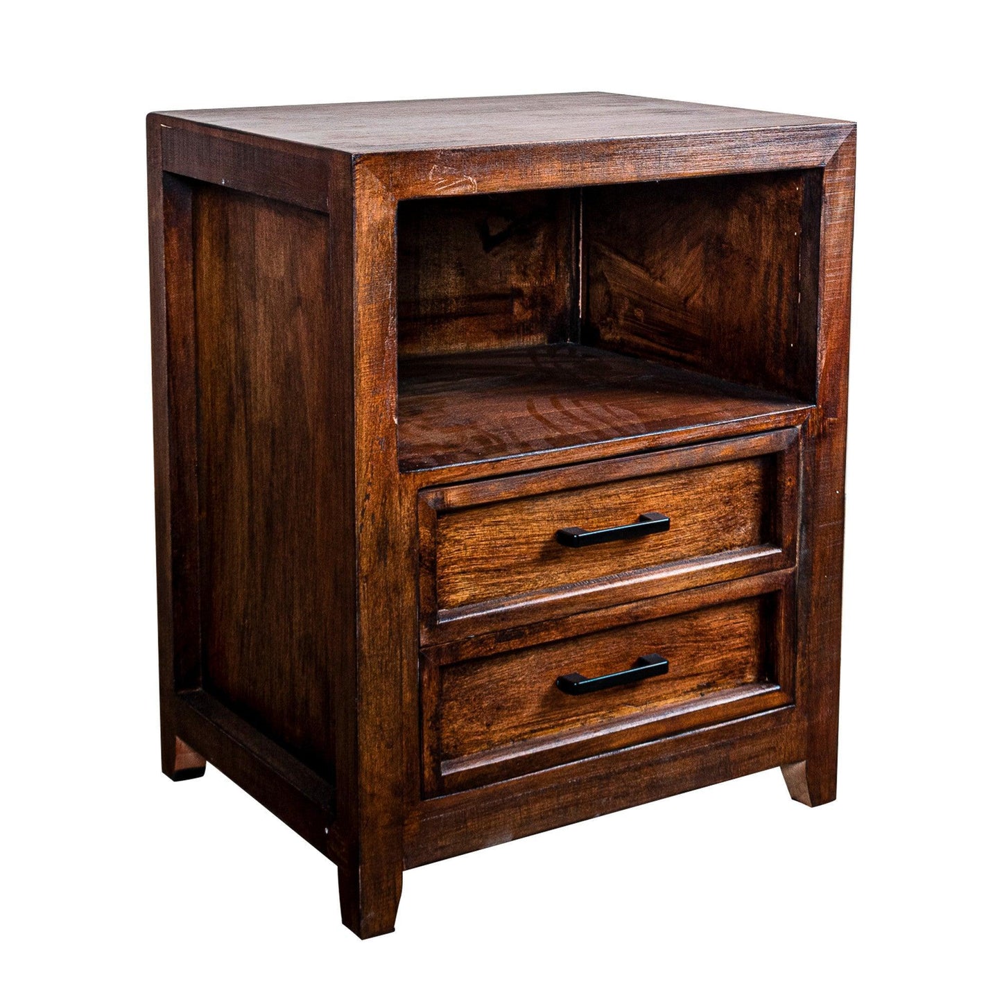 Modern Assembled Brown 2-Drawer Cabinet Night Stand