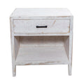 Classic Modern 1-Drawer Solid Wood White Nightstand Side Table