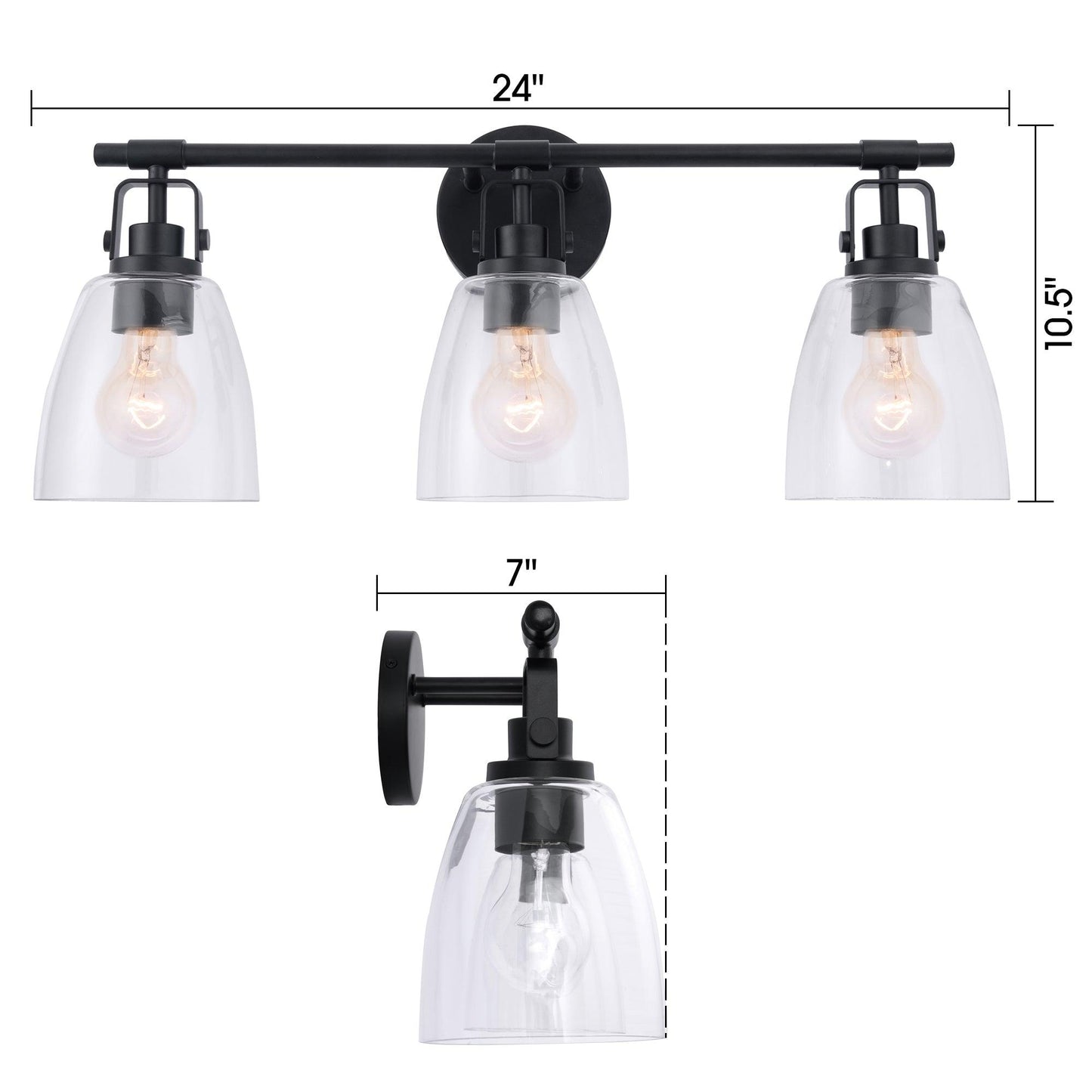 Brilliance Modern Farmhouse 3-Light Vanity Light