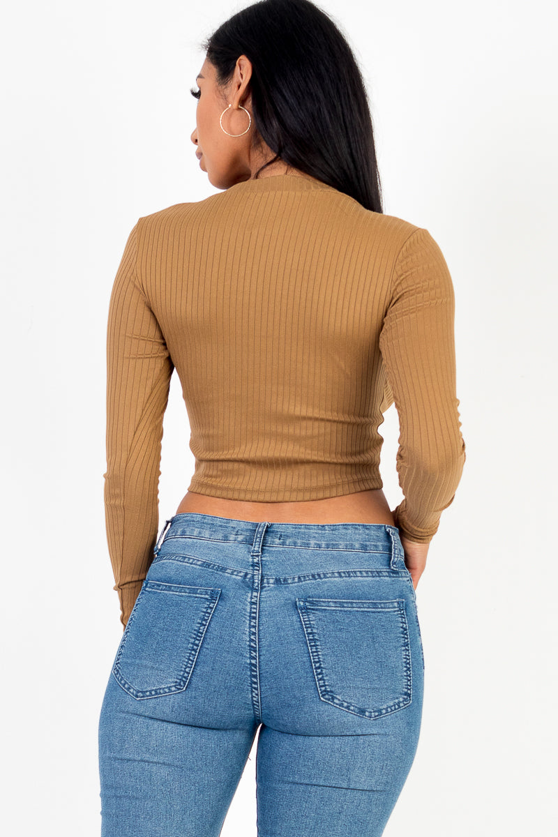 Long Sleeve Round Neck Basic Crop Top (CAPELLA)