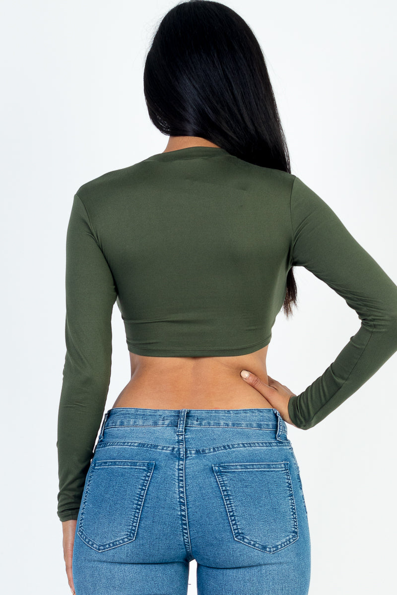 Crew Neck Long Sleeve Cropped Top (CAPELLA)
