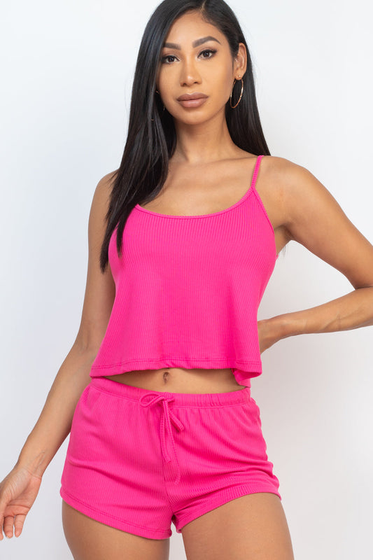 Ribbed Strappy Top & Shorts Set (CAPELLA)