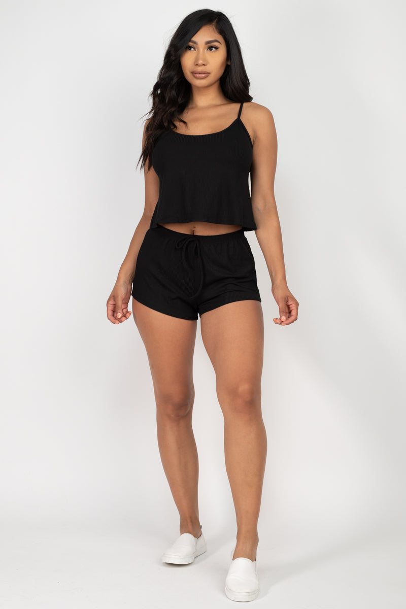 Ribbed Strappy Top & Shorts Set (CAPELLA)