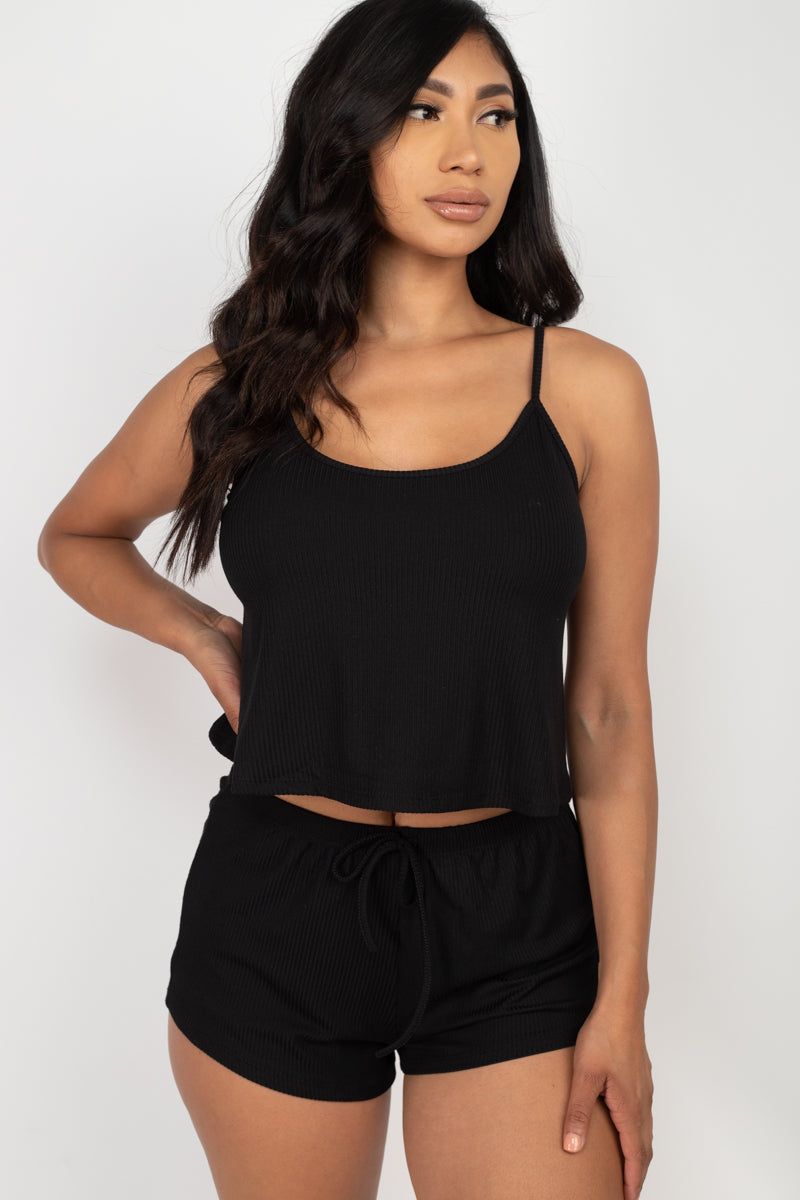 Ribbed Strappy Top & Shorts Set (CAPELLA)