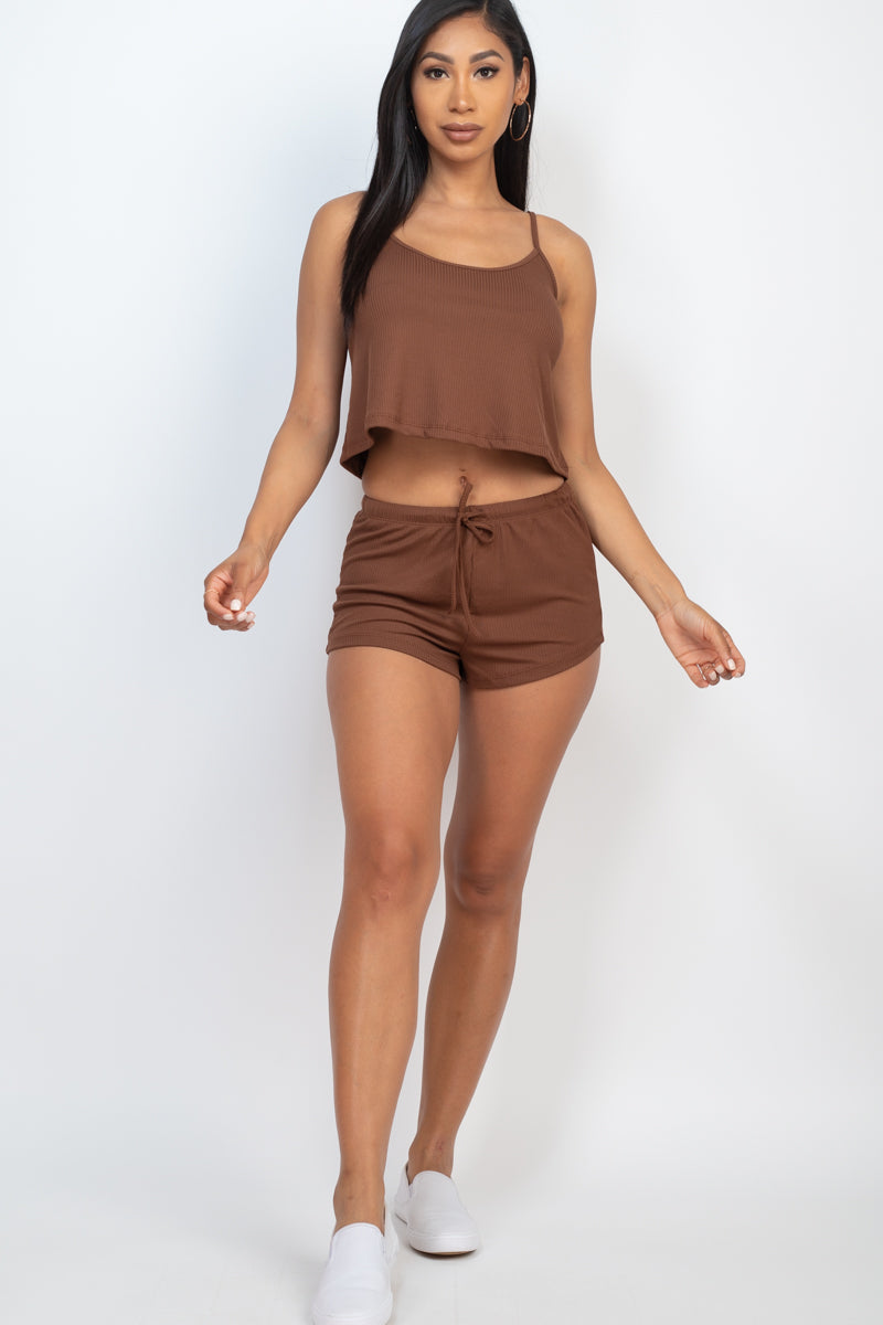 Ribbed Strappy Top & Shorts Set (CAPELLA)