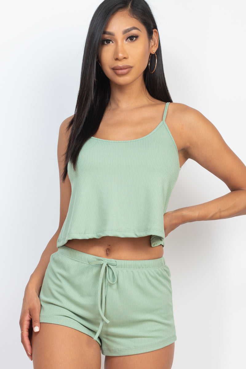 Ribbed Strappy Top & Shorts Set (CAPELLA)