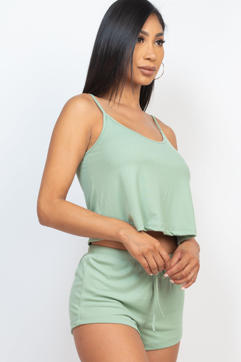 Ribbed Strappy Top & Shorts Set (CAPELLA)