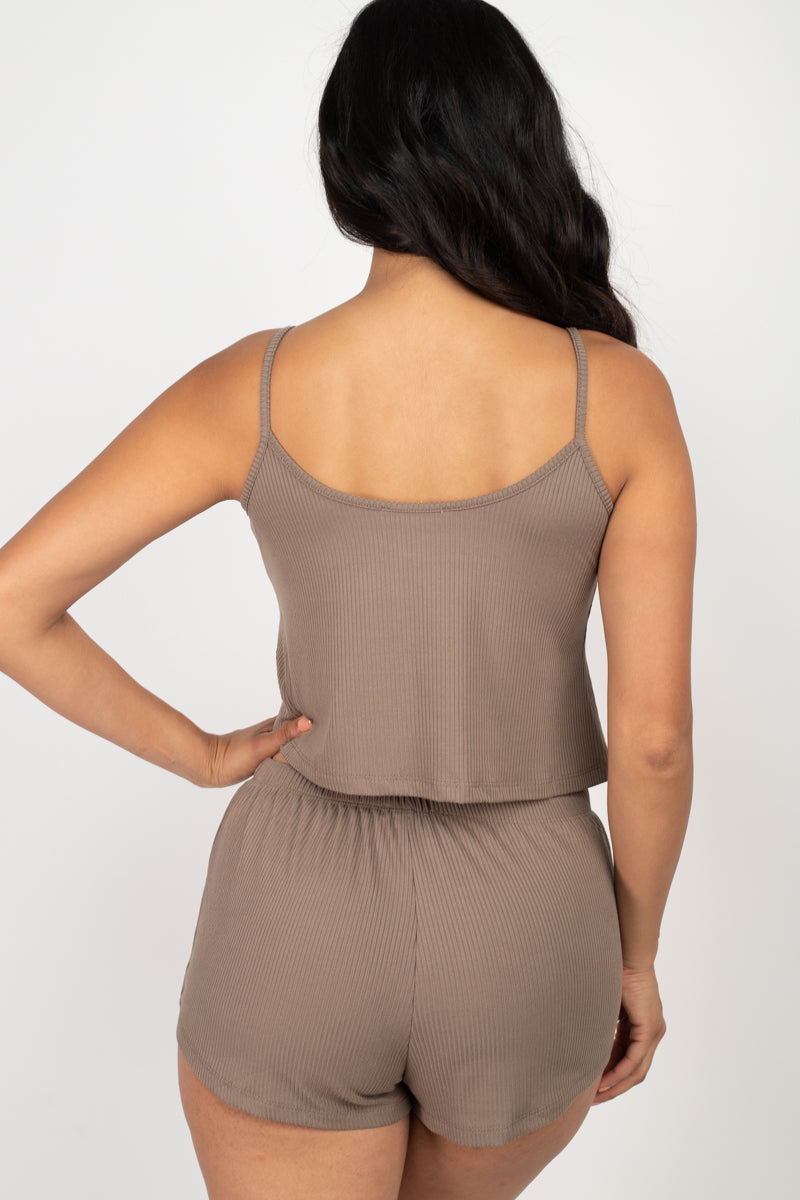 Ribbed Strappy Top & Shorts Set (CAPELLA)