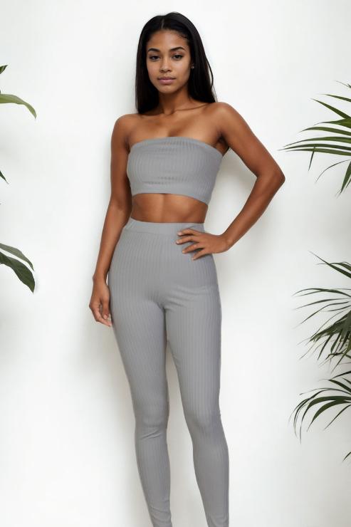 Ribbed Tube Top & Leggings Set (CAPELLA)