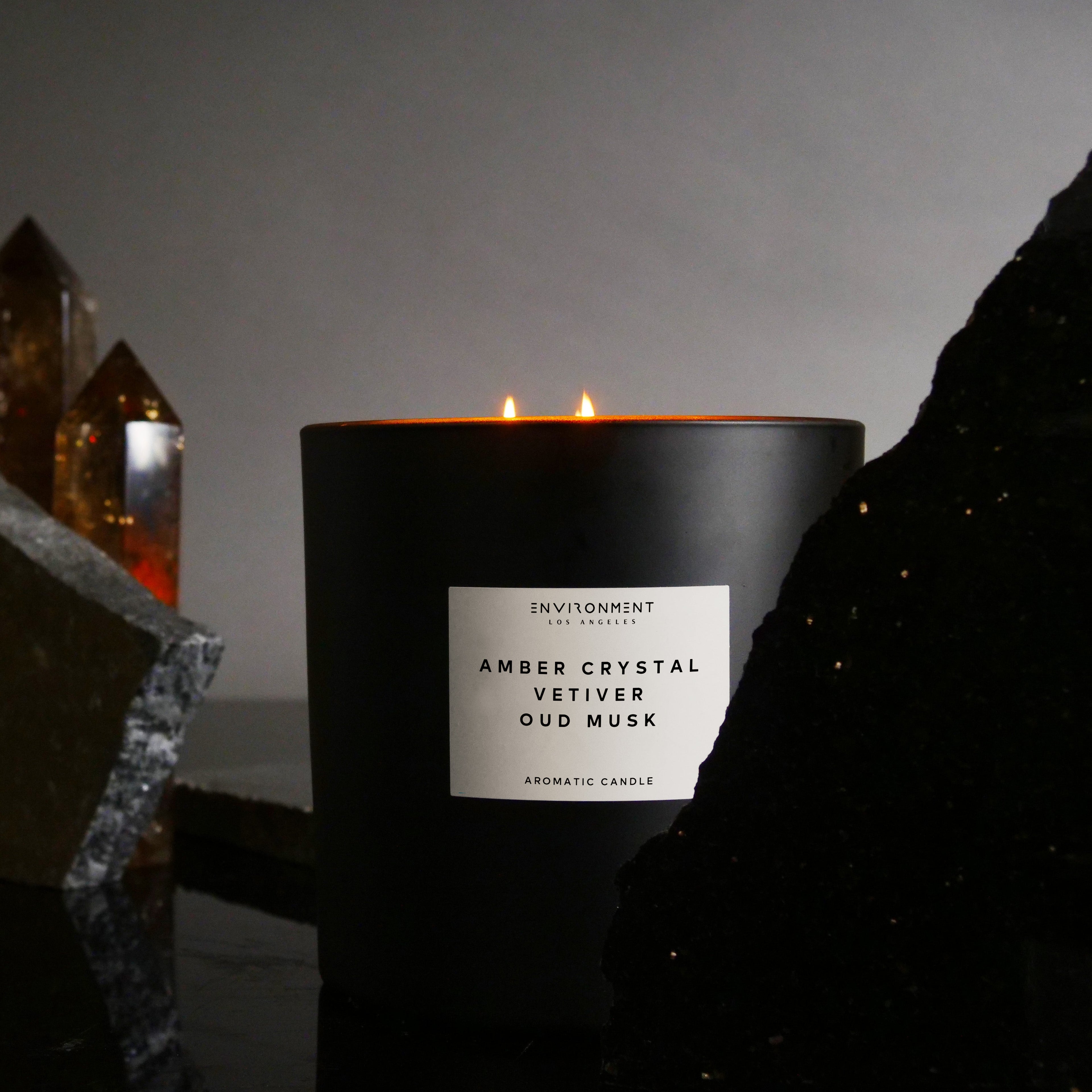 55oz Amber Crystal | Vetiver | Oud Musk Candle (Inspired by Baccarat Rouge 540®)