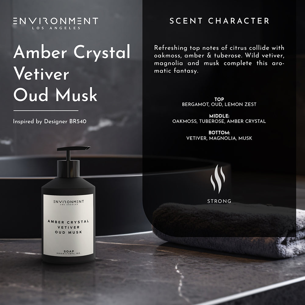 Amber Crystal | Vetiver | Oud Musk Hand Soap (Inspired by Baccarat Rouge 540®)