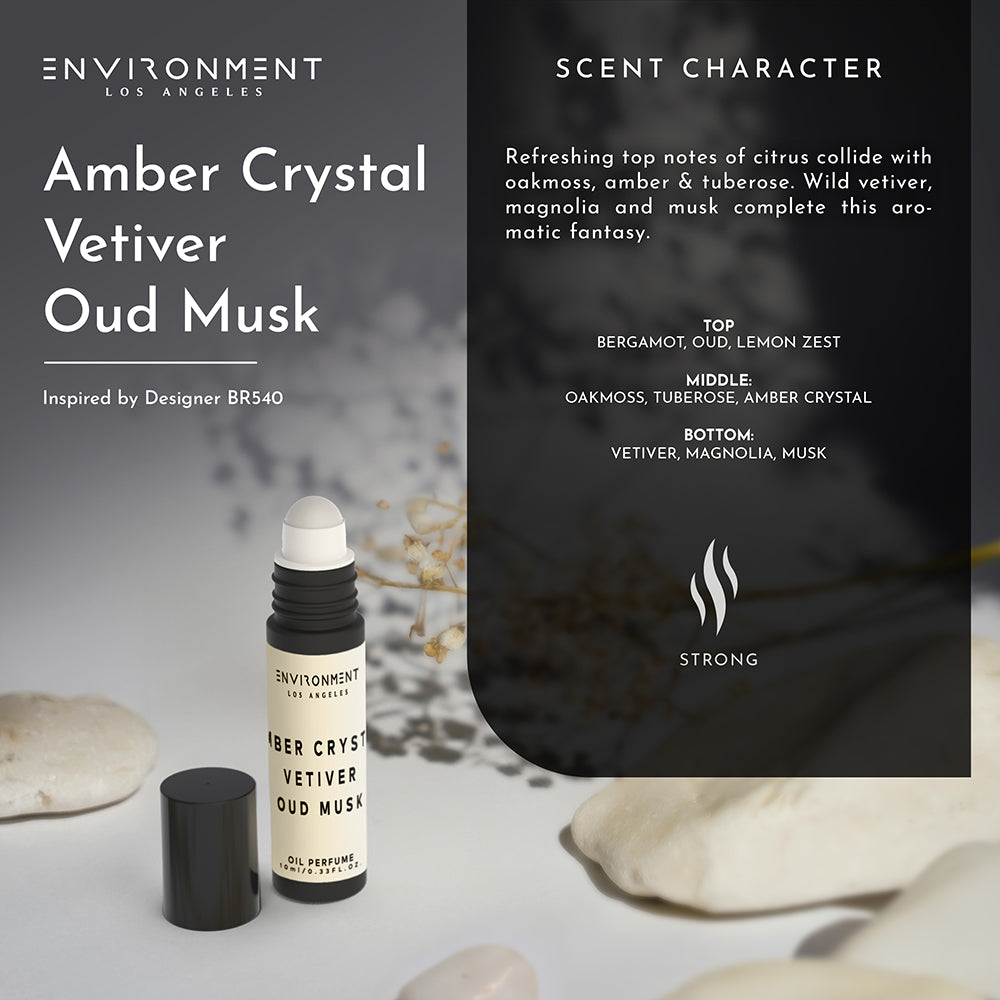 Amber Crystal | Vetiver | Oud Musk Roll-on Oil Perfume (Inspired by Baccarat Rouge 540®)