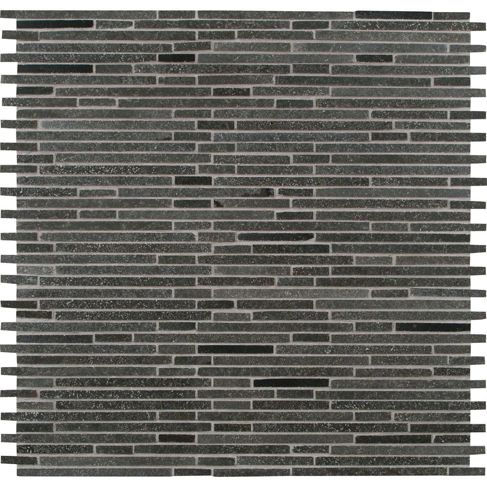 Basalt Blue Bamboo 12" x 12" Honed Mesh-Mounted Mosaic Tile Pattern-MSI Collection
