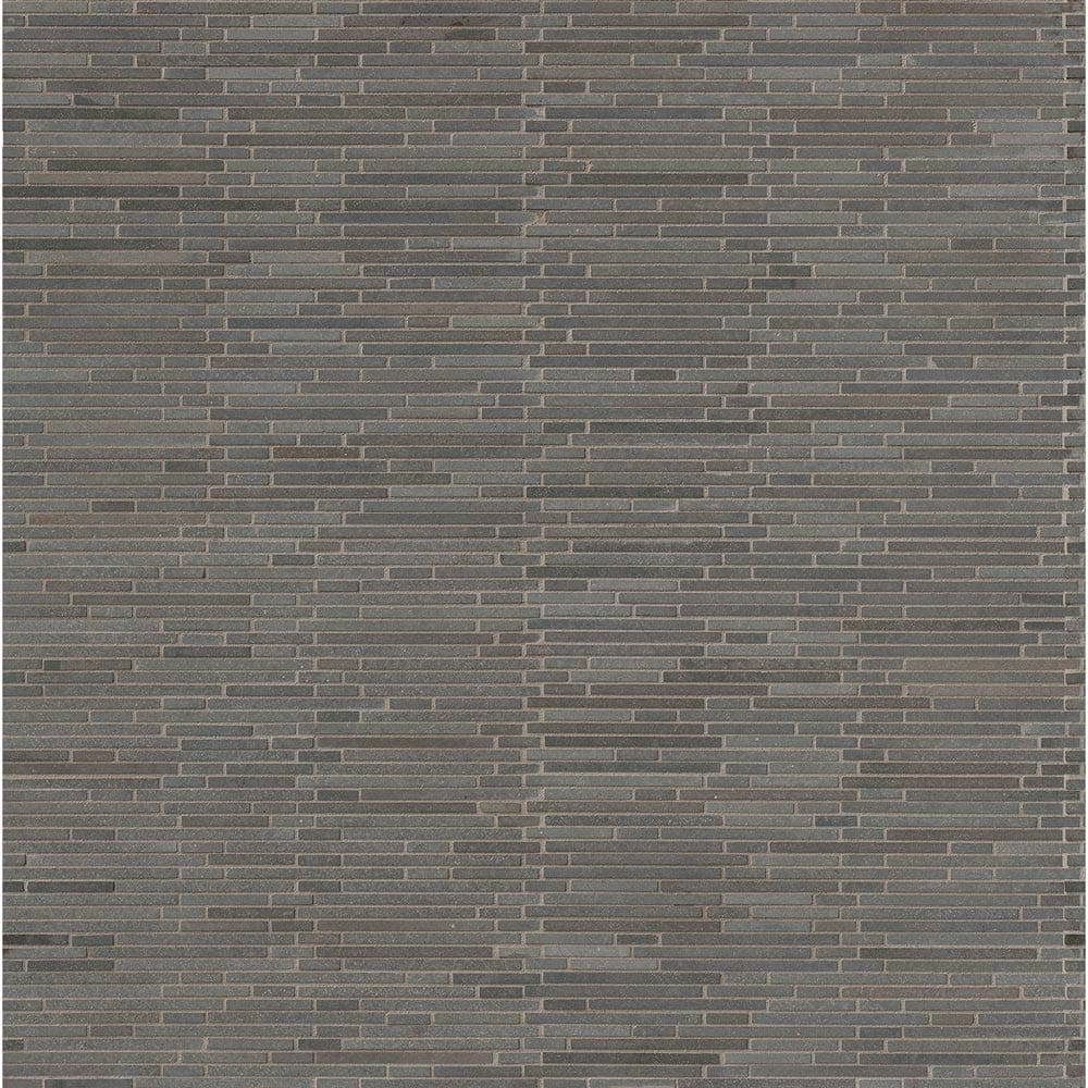 Basalt Blue Bamboo 12" x 12" Honed Mesh-Mounted Mosaic Tile Pattern-MSI Collection