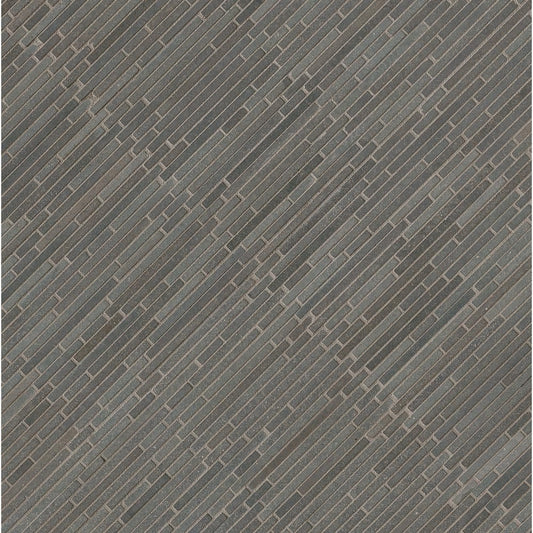 Basalt Blue Bamboo 12" x 12" Honed Mesh-Mounted Mosaic Tile Pattern-MSI Collection