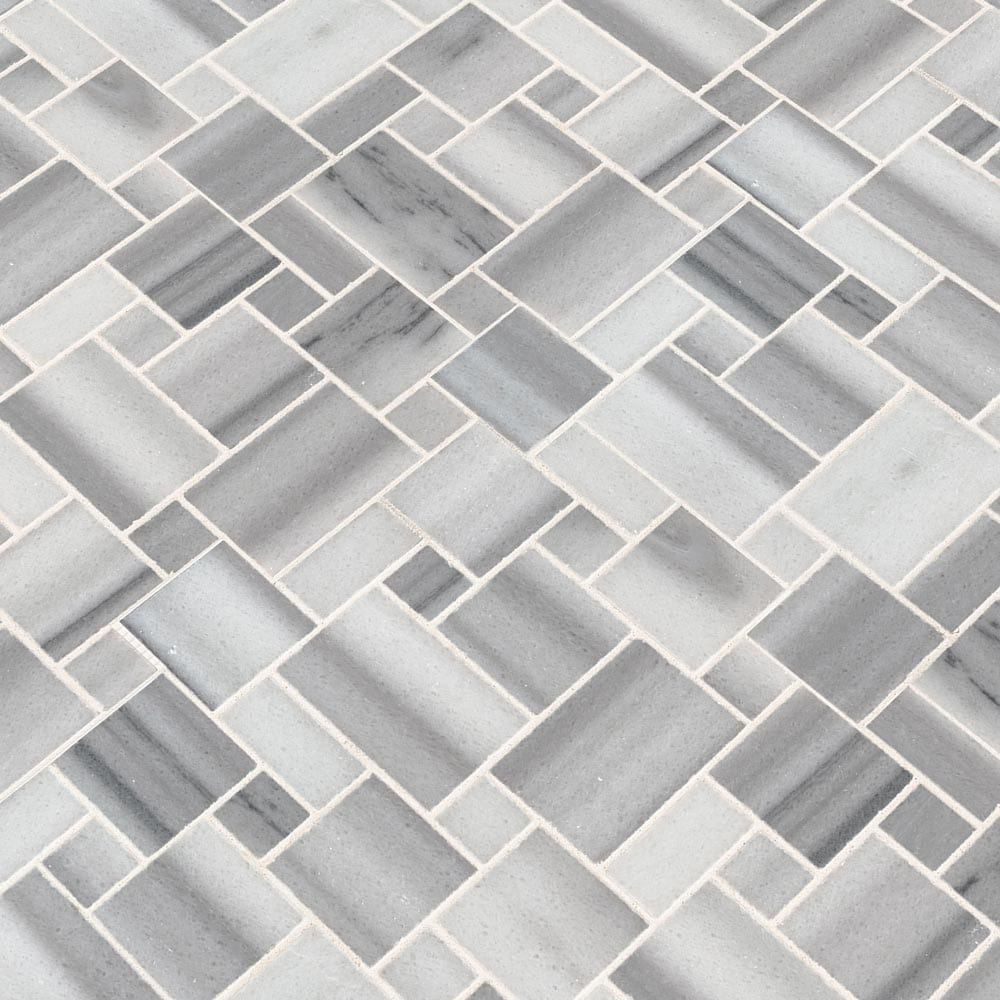 Bergamo Magic Pattern 12" x 12" Polished Marble Mesh-Mounted Mosaic Tile Pattern - MSI Collection