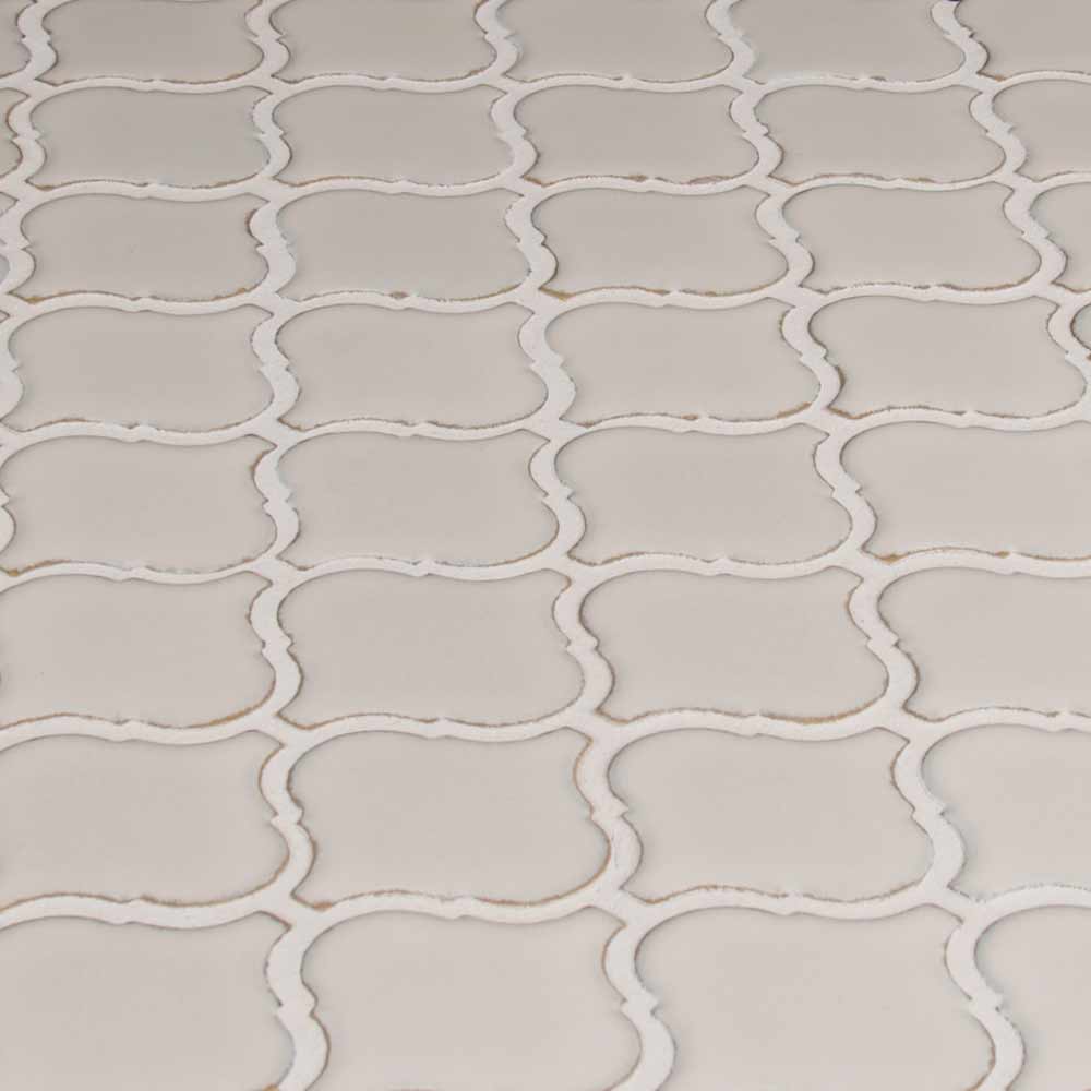 Bianco Arabesque 9.84" x 10.63" Glazed Ceramic Mesh-Mounted Mosaic Tile Pattern-MSI Collection
