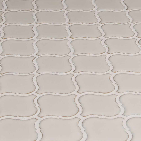 Bianco Arabesque 9.84" x 10.63" Glazed Ceramic Mesh-Mounted Mosaic Tile Pattern-MSI Collection