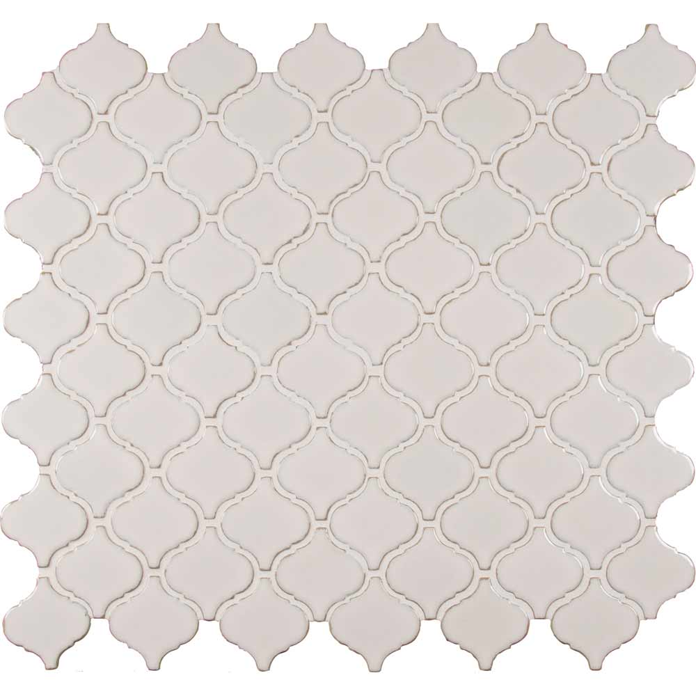 Bianco Arabesque 9.84" x 10.63" Glazed Ceramic Mesh-Mounted Mosaic Tile Pattern-MSI Collection