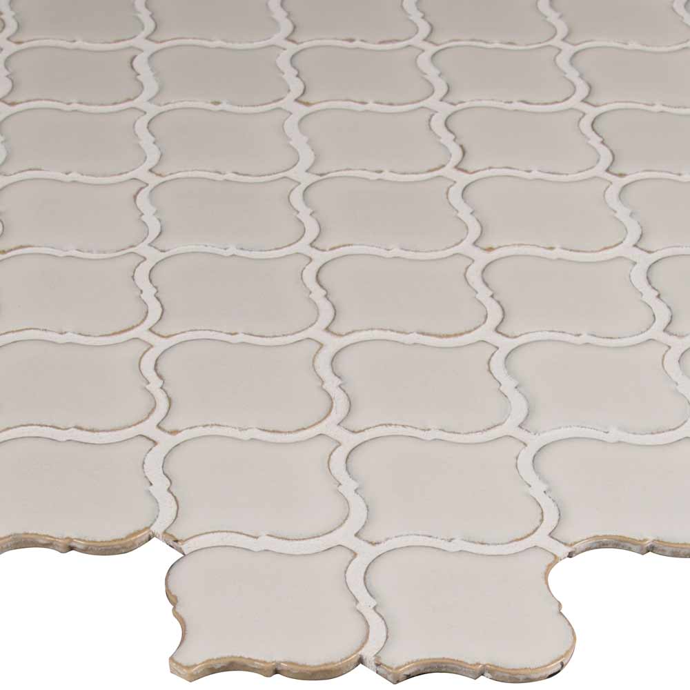 Bianco Arabesque 9.84" x 10.63" Glazed Ceramic Mesh-Mounted Mosaic Tile Pattern-MSI Collection