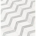 Bianco Dolomite Chevron 12" x 12" Polished Marble Mesh-Mounted Mosaic Tile Pattern-MSI Collection