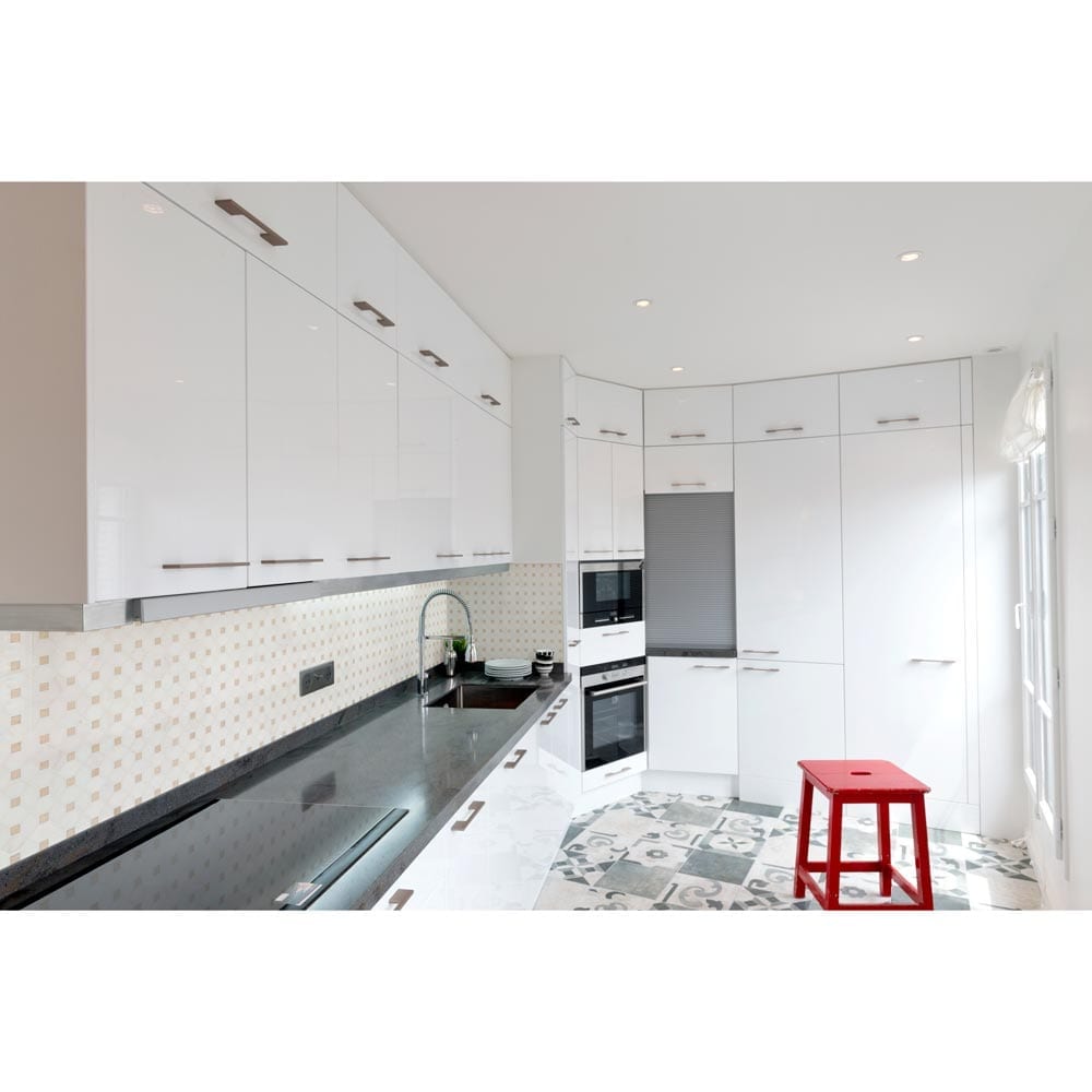 Bianco Dolomite Crema Dotty 12.88" x 12.88" Polished Marble Mesh-Mounted Mosaic Tile Pattern-MSI Collection