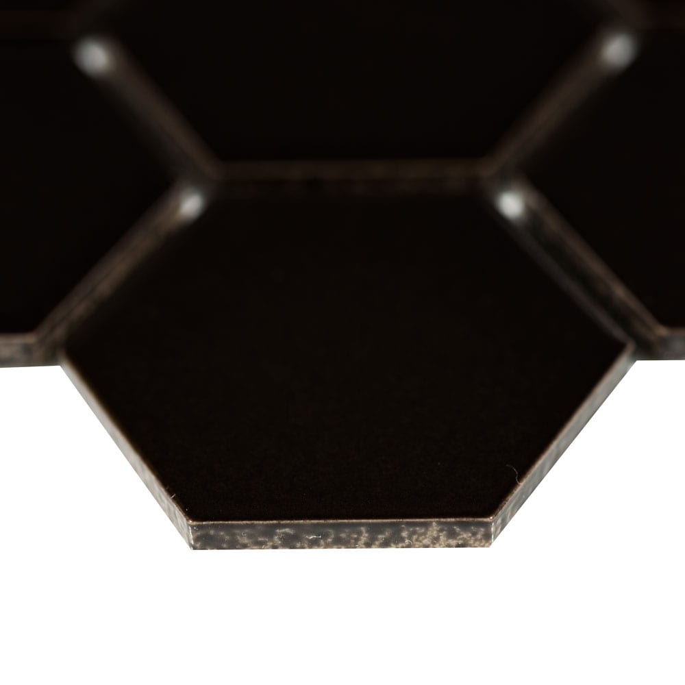 Black 2" Hexagon Porcelain Mesh Mounted Mosaic Tile 11.63"x12.75" Matte - MSI Collection