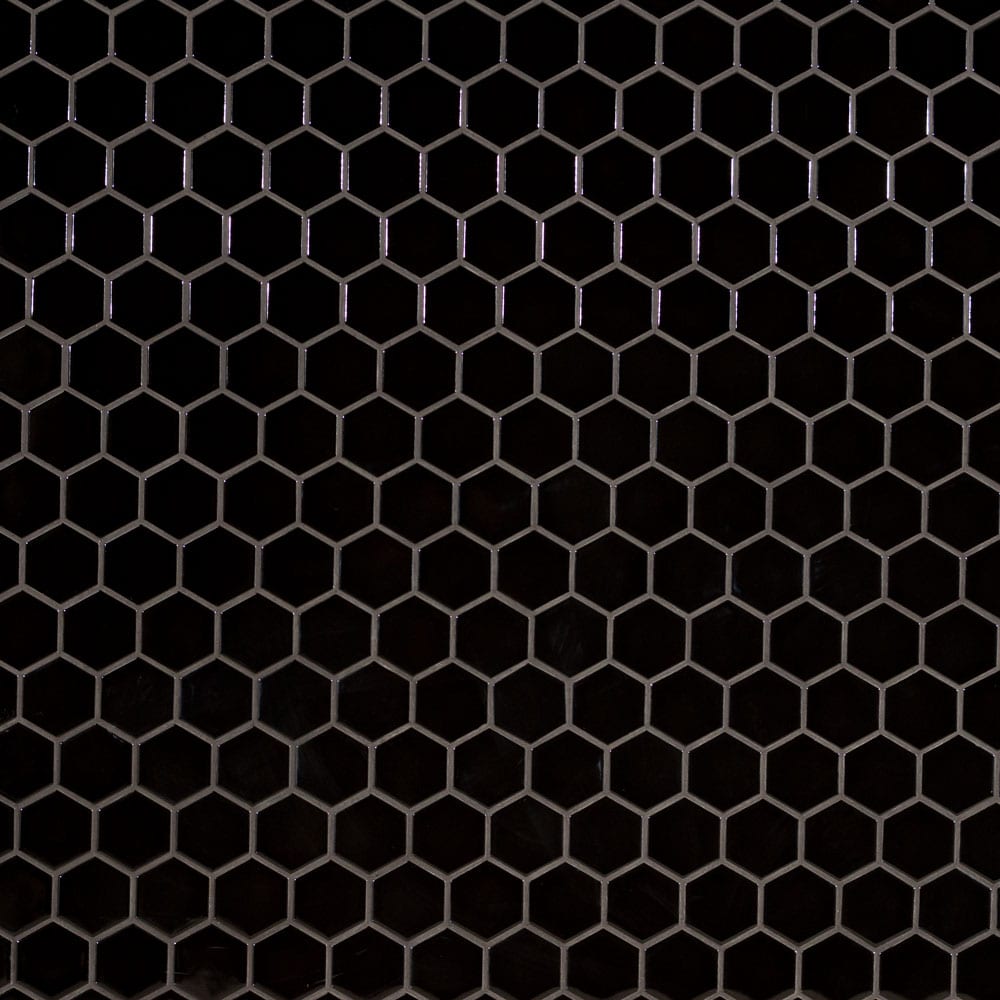 Black 2" Hexagon Porcelain Mesh Mounted Mosaic Tile 11.63"x12.75" Matte - MSI Collection