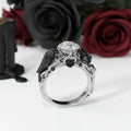 Black Crow- 1.25 Carat Diamond Option Gothic Wedding Ring
