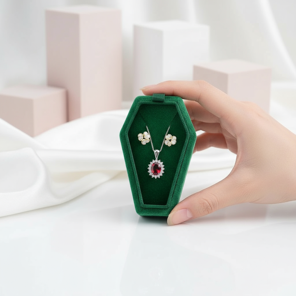 Personalized Coffin Necklace Jewelry Box