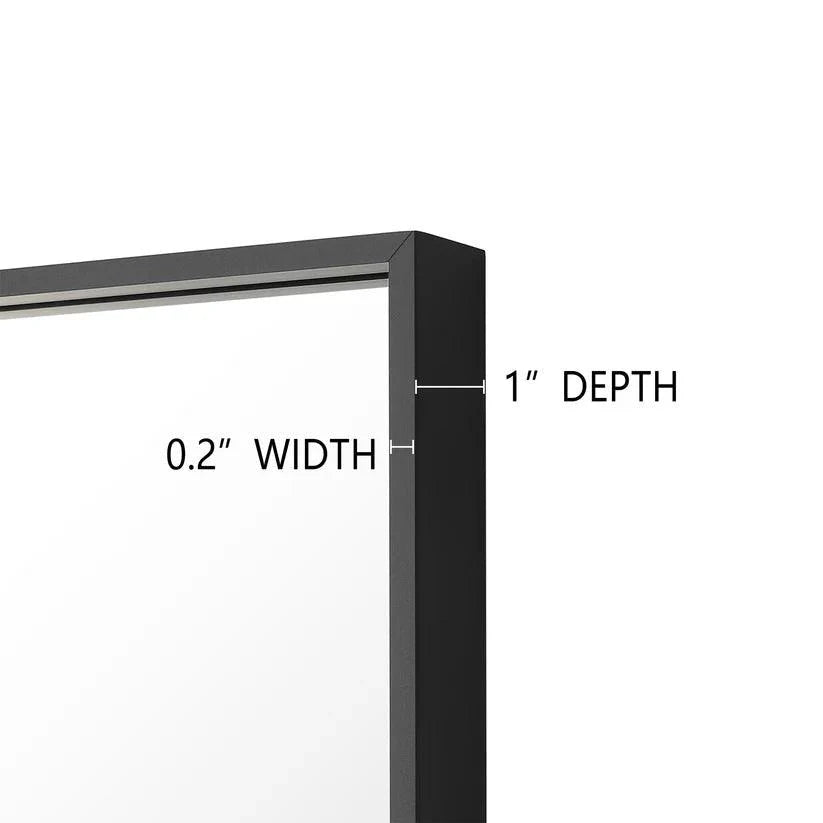 Reflections Sleek Modern Black Aluminum Framed Wall Mirror